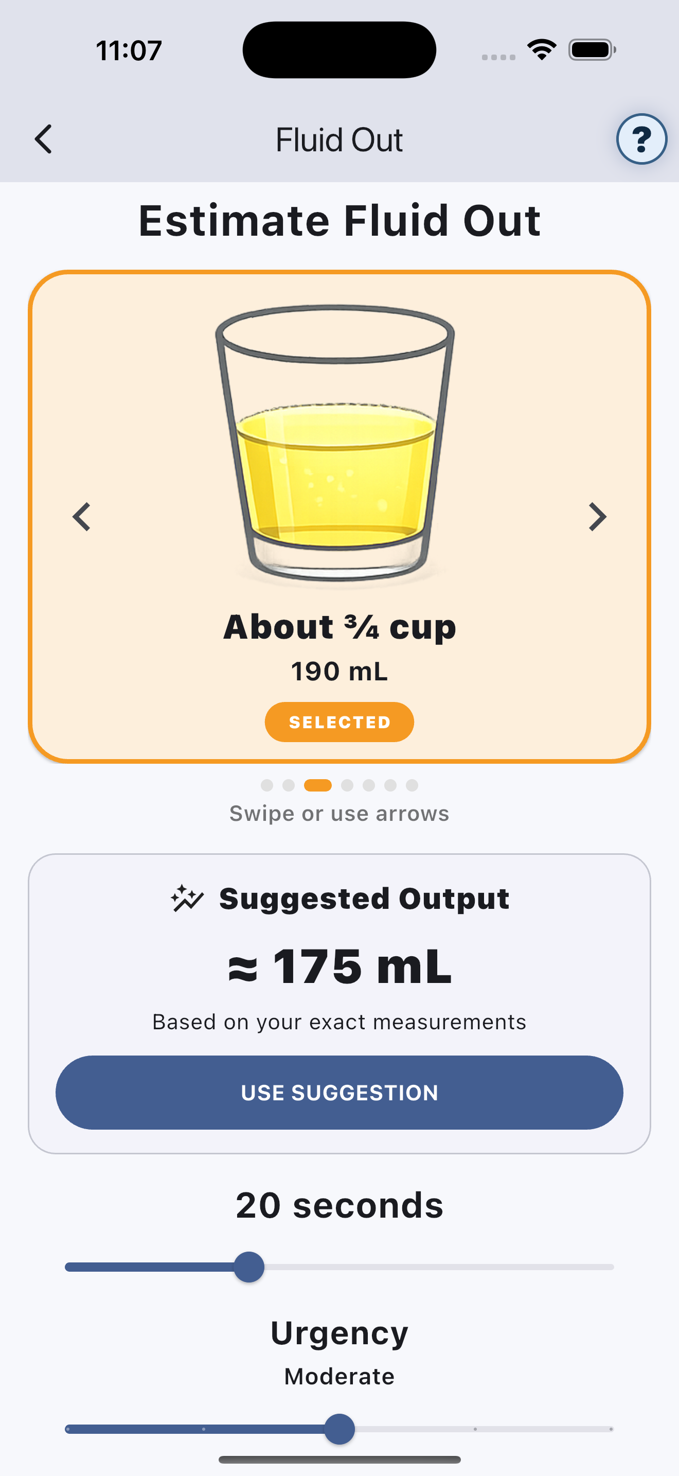 Fluid Out screen