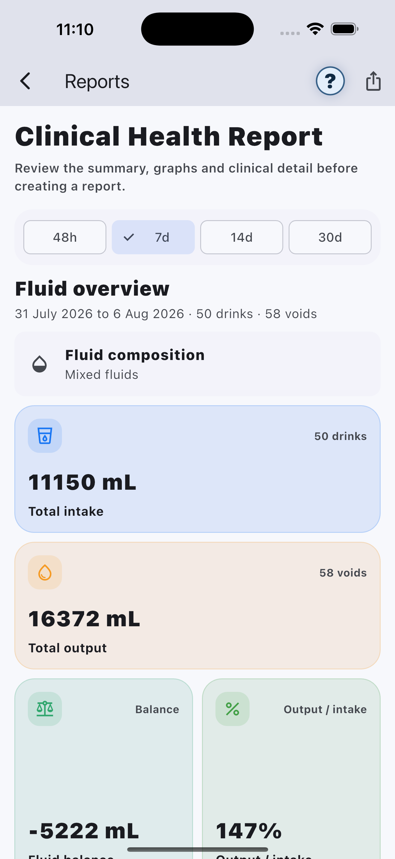 Savant clinical reports screen